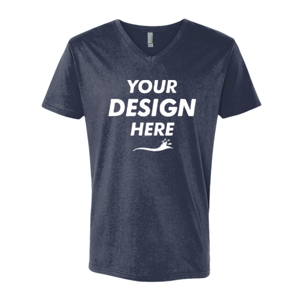 Next Level Apparel Unisex Cotton V-Neck T-Shirt, Midnight Navy, Front view, Mockup