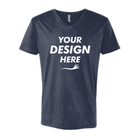 Next Level Apparel Unisex Cotton V-Neck T-Shirt, Midnight Navy, Front view, Mockup