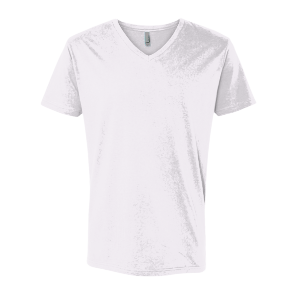 Next Level Apparel Unisex Cotton V-Neck T-Shirt, White, Front view