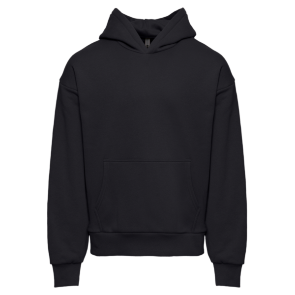 Next Level Apparel Unisex Heavyweight Fleece Hoodie Sweatshirt, Black, Front view