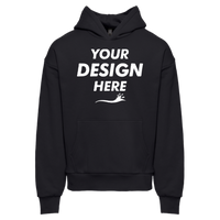 Next Level Apparel Unisex Heavyweight Fleece Hoodie Sweatshirt, Black, Front view, Mockup