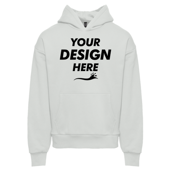 Next Level Apparel Unisex Heavyweight Fleece Hoodie Sweatshirt, Bone, Front view, Mockup