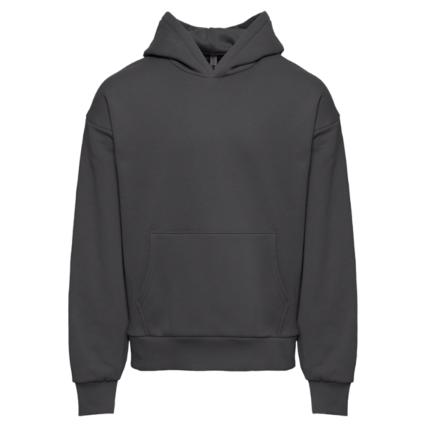 Next Level Apparel Unisex Heavyweight Fleece Hoodie Sweatshirt, Graphite Black, Front view
