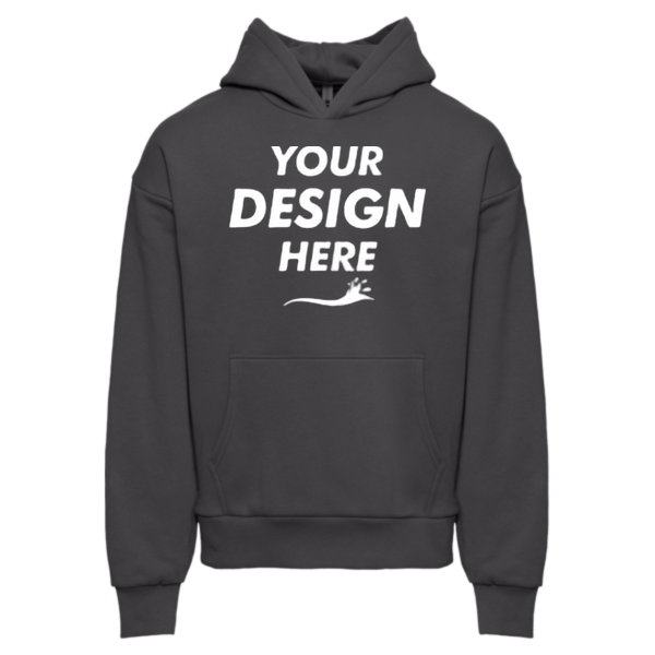 Next Level Apparel Unisex Heavyweight Fleece Hoodie Sweatshirt, Graphite Black, Front view, Mockup