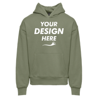 Next Level Apparel Unisex Heavyweight Fleece Hoodie Sweatshirt, Light Olive, Front view, Mockup