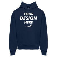 Next Level Apparel Unisex Heavyweight Fleece Hoodie Sweatshirt, Midnight Navy, Front view, Mockup