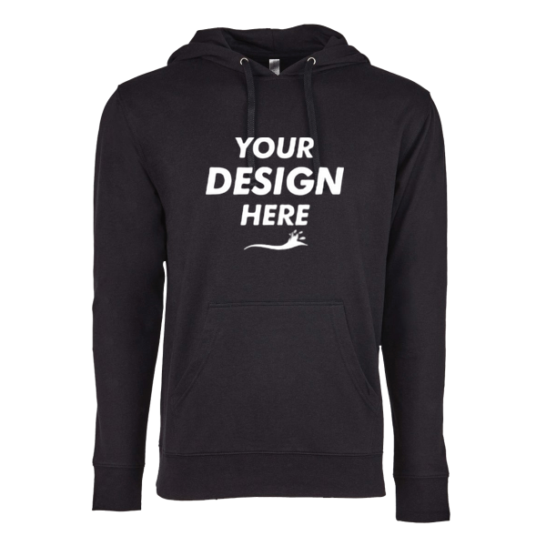 Next Level Apparel Unisex Laguna Hoodie Sweatshirt, Black / Black, Front view, Mockup