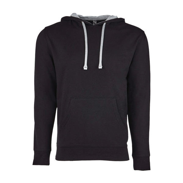 Next Level Apparel Unisex Laguna Hoodie Sweatshirt, Black / Heather Grey, Front view
