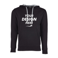 Next Level Apparel Unisex Laguna Hoodie Sweatshirt, Black / Heather Grey, Front view, Mockup