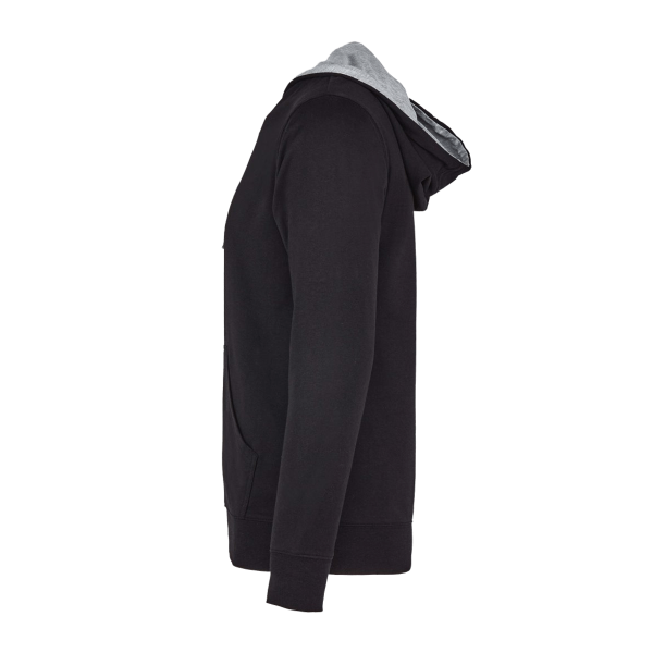 Next Level Apparel Unisex Laguna Hoodie Sweatshirt, Black / Heather Grey, Left Sleeve view