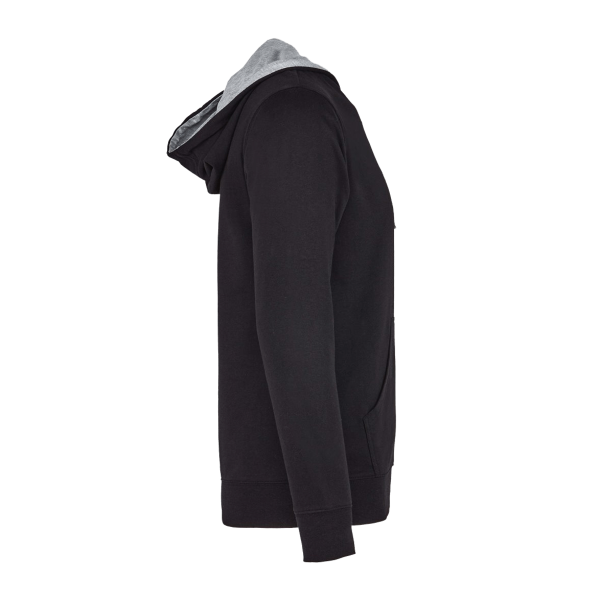Next Level Apparel Unisex Laguna Hoodie Sweatshirt, Black / Heather Grey, Right Sleeve view
