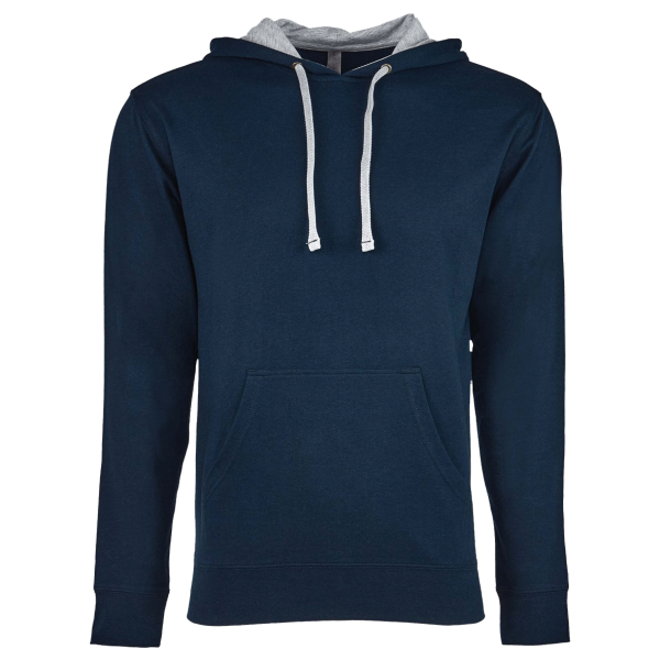 Next Level Apparel Unisex Laguna Hoodie Sweatshirt, Midnight Navy / Heather Grey, Front view