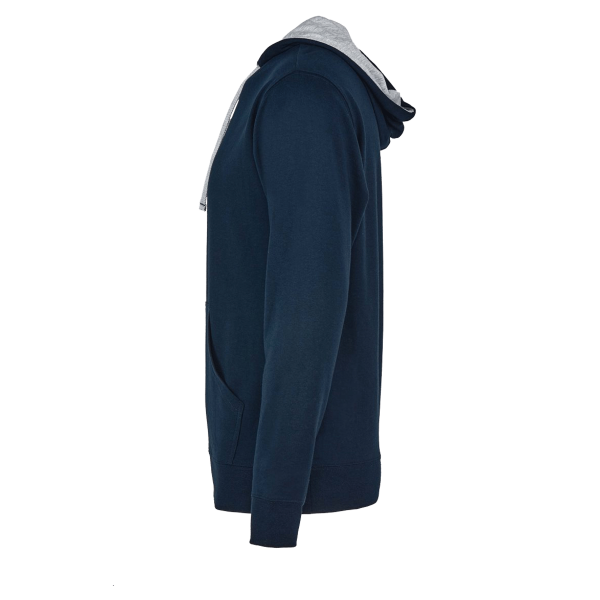 Next Level Apparel Unisex Laguna Hoodie Sweatshirt, Midnight Navy / Heather Grey, Left Sleeve view