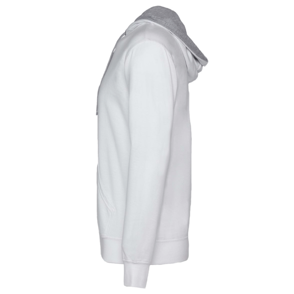 Next Level Apparel Unisex Laguna Hoodie Sweatshirt, White / Heather Grey, Left Sleeve view