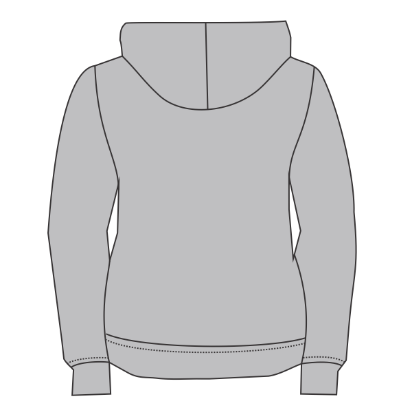 Next Level Apparel Unisex Laguna Sueded Hoodie Sweatshirt, Heather Grey, Back view