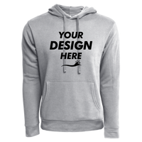 Next Level Apparel Unisex Laguna Sueded Hoodie Sweatshirt, Heather Grey, Front view, Mockup