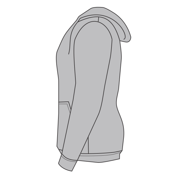 Next Level Apparel Unisex Laguna Sueded Hoodie Sweatshirt, Heather Grey, Left Sleeve view