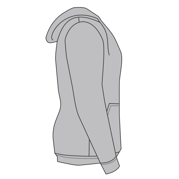 Next Level Apparel Unisex Laguna Sueded Hoodie Sweatshirt, Heather Grey, Right Sleeve view