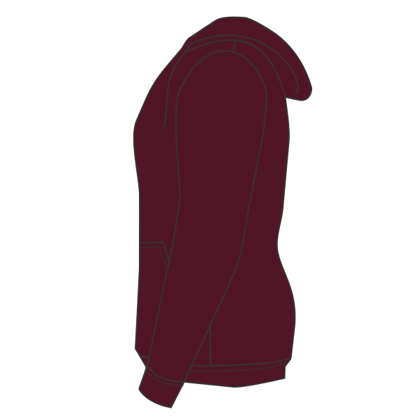 Next Level Apparel Unisex Laguna Sueded Hoodie Sweatshirt, Maroon, Left Sleeve view