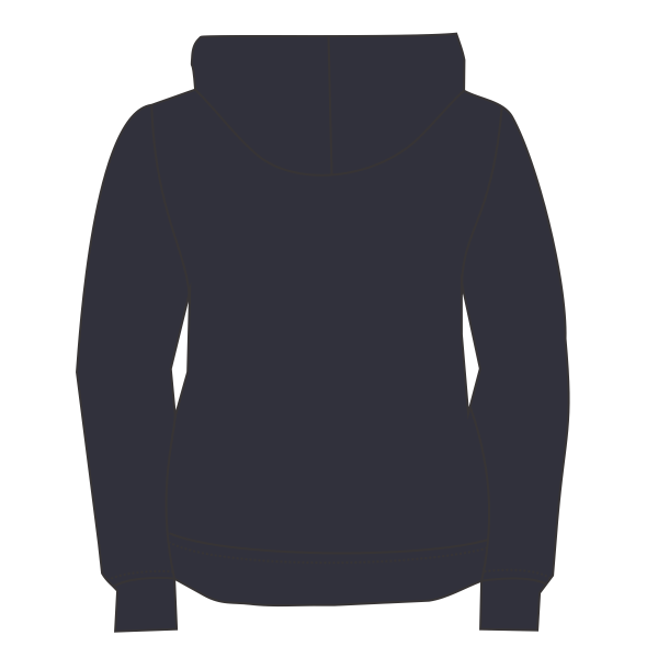 Next Level Apparel Unisex Laguna Sueded Hoodie Sweatshirt, Midnight Navy, Back view