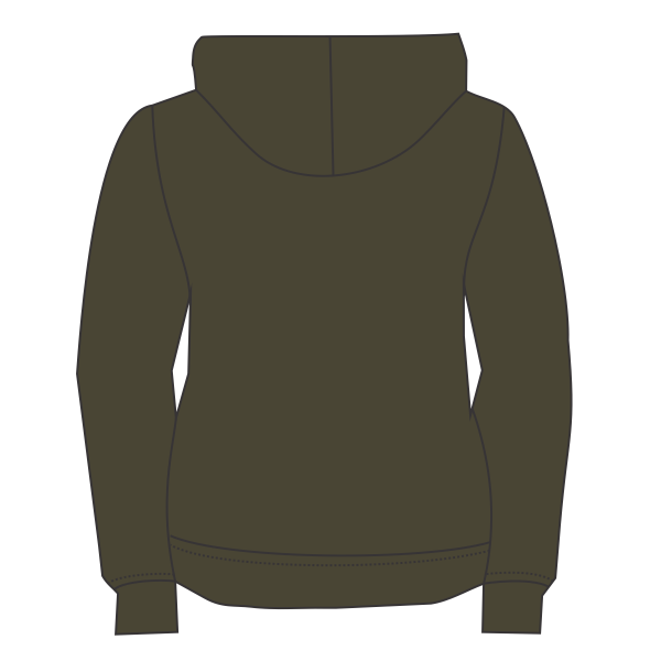 Next Level Apparel Unisex Laguna Sueded Hoodie Sweatshirt, Military Green, Back view