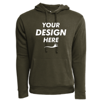 Next Level Apparel Unisex Laguna Sueded Hoodie Sweatshirt, Military Green, Front view, Mockup