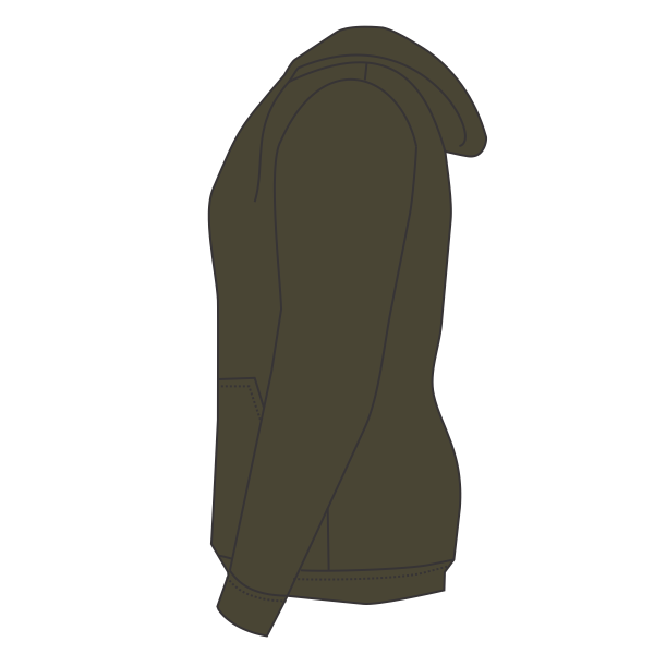 Next Level Apparel Unisex Laguna Sueded Hoodie Sweatshirt, Military Green, Left Sleeve view