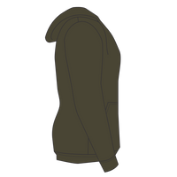 Next Level Apparel Unisex Laguna Sueded Hoodie Sweatshirt, Military Green, Right Sleeve view