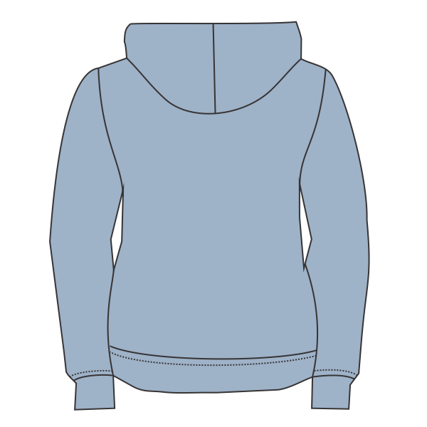 Next Level Apparel Unisex Laguna Sueded Hoodie Sweatshirt, Stonewash Denim, Back view