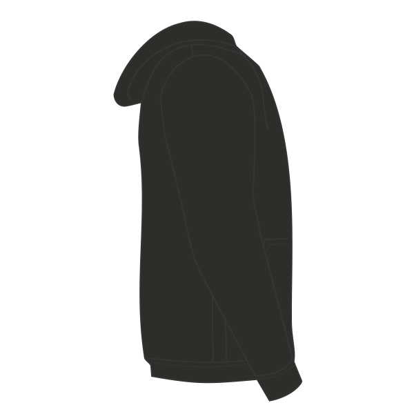 Next Level Apparel Unisex Malibu Hoodie Sweatshirt, Heather Black, Right Sleeve view