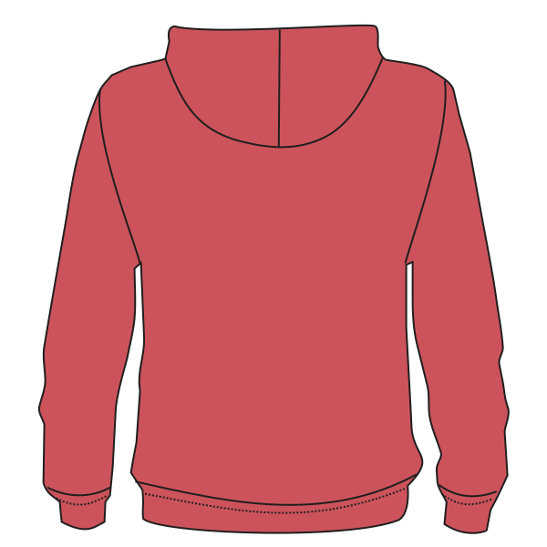 Next Level Apparel Unisex Malibu Hoodie Sweatshirt, Heather Cardinal, Back view