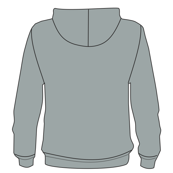 Next Level Apparel Unisex Malibu Hoodie Sweatshirt, Heather Grey, Back view