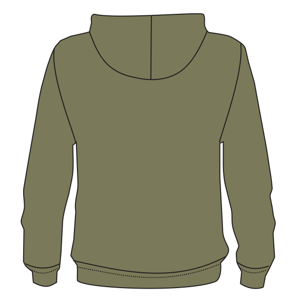 Next Level Apparel Unisex Malibu Hoodie Sweatshirt, Heather Military Green, Back view