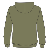 Next Level Apparel Unisex Malibu Hoodie Sweatshirt, Heather Military Green, Back view