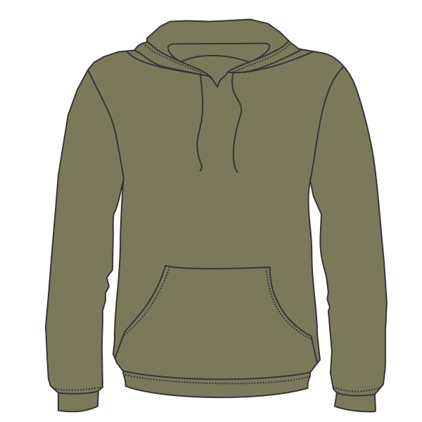 Next Level Apparel Unisex Malibu Hoodie Sweatshirt, Heather Military Green, Front view