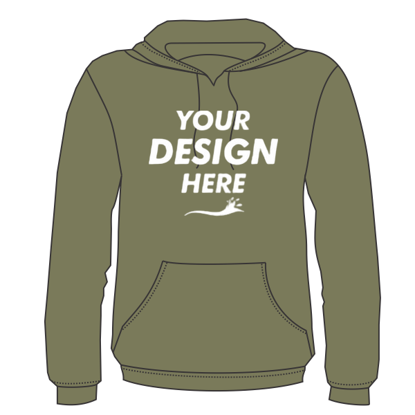 Next Level Apparel Unisex Malibu Hoodie Sweatshirt, Heather Military Green, Front view, Mockup