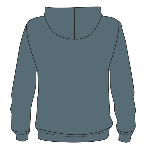 Next Level Apparel Unisex Malibu Hoodie Sweatshirt, Heather Slate Blue, Back view
