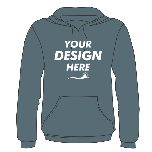 Next Level Apparel Unisex Malibu Hoodie Sweatshirt, Heather Slate Blue, Front view, Mockup