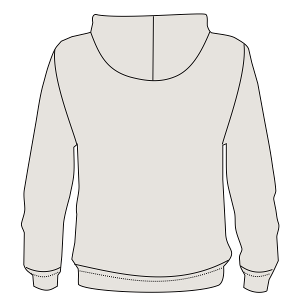 Next Level Apparel Unisex Malibu Hoodie Sweatshirt, Oatmeal, Back view