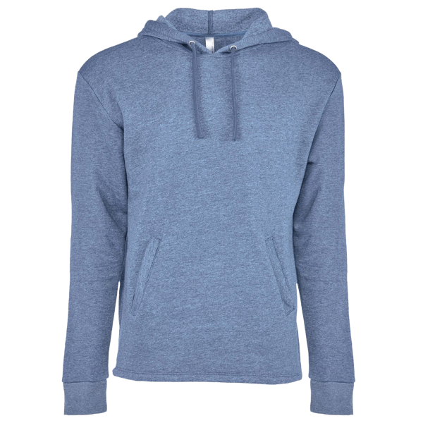 Next Level Apparel Unisex Malibu Welt Pocket Hoodie Sweatshirt, Heather Bay Blue, Front view