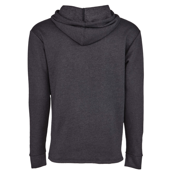 Next Level Apparel Unisex Malibu Welt Pocket Hoodie Sweatshirt, Heather Black, Back view