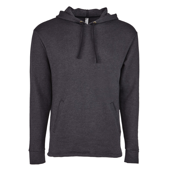 Next Level Apparel Unisex Malibu Welt Pocket Hoodie Sweatshirt, Heather Black, Front view