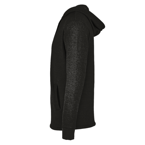 Next Level Apparel Unisex Malibu Welt Pocket Hoodie Sweatshirt, Heather Black, Left Sleeve view