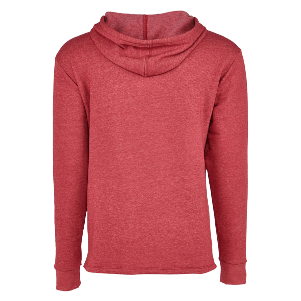 Next Level Apparel Unisex Malibu Welt Pocket Hoodie Sweatshirt, Heather Cardinal, Back view