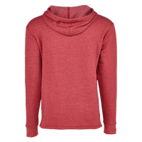 Next Level Apparel Unisex Malibu Welt Pocket Hoodie Sweatshirt, Heather Cardinal, Back view
