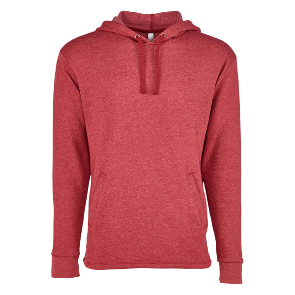 Next Level Apparel Unisex Malibu Welt Pocket Hoodie Sweatshirt, Heather Cardinal, Front view