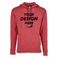 Next Level Apparel Unisex Malibu Welt Pocket Hoodie Sweatshirt, Heather Cardinal, Front view, Mockup