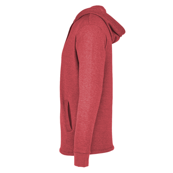 Next Level Apparel Unisex Malibu Welt Pocket Hoodie Sweatshirt, Heather Cardinal, Left Sleeve view