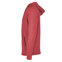 Next Level Apparel Unisex Malibu Welt Pocket Hoodie Sweatshirt, Heather Cardinal, Left Sleeve view