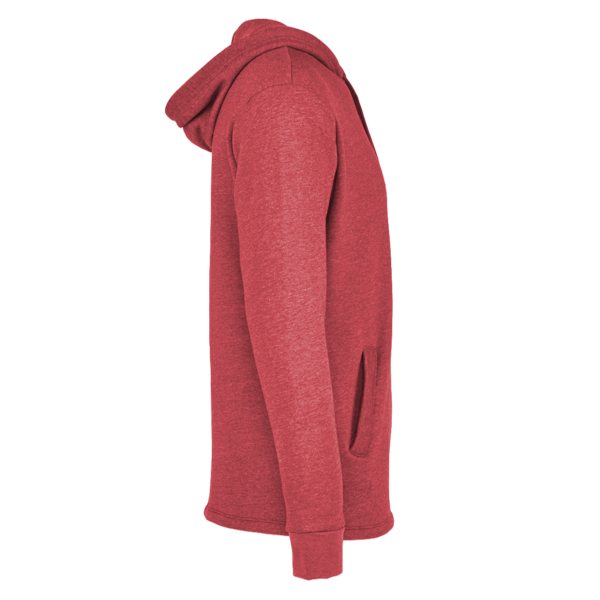 Next Level Apparel Unisex Malibu Welt Pocket Hoodie Sweatshirt, Heather Cardinal, Right Sleeve view